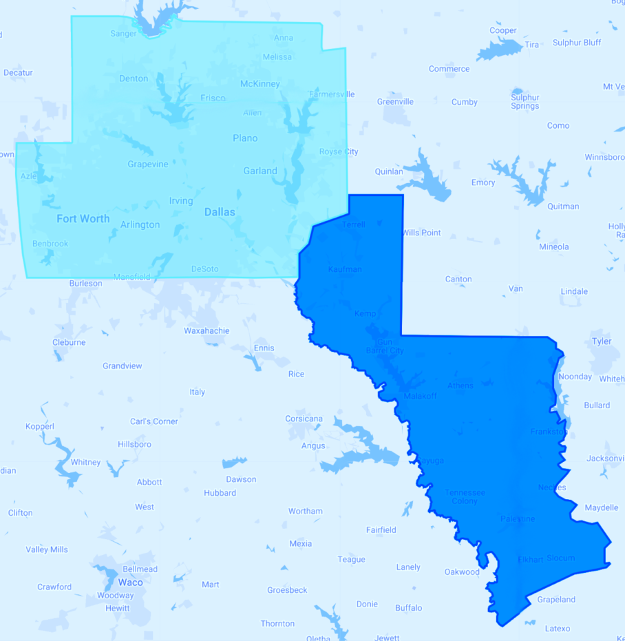 Dallas Wireless Internet coverage map